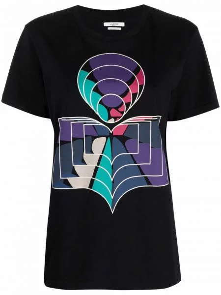 Koszulka Isabel Marant Etoile z nadrukiem czarna