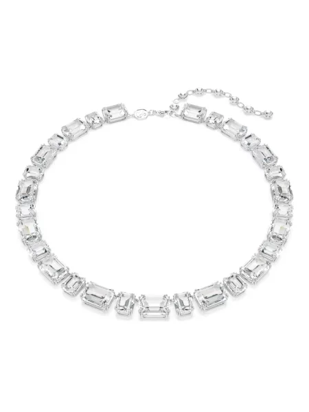 Lniany naszyjnik Swarovski elegancki do tenisa biały