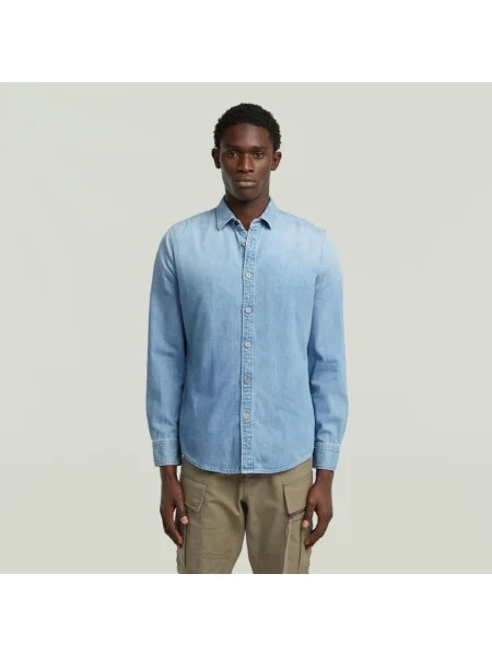 G-Star RAW koszula dżinsowa Asinart Denim Mężczyźni Slim Fit jednolity M niebieski