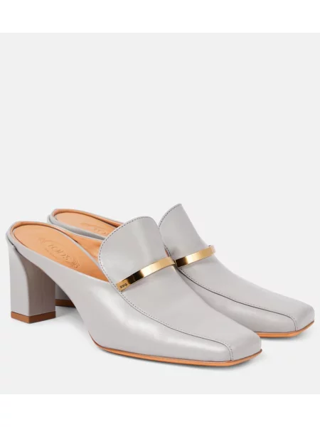Usnjene mules Tod's siva