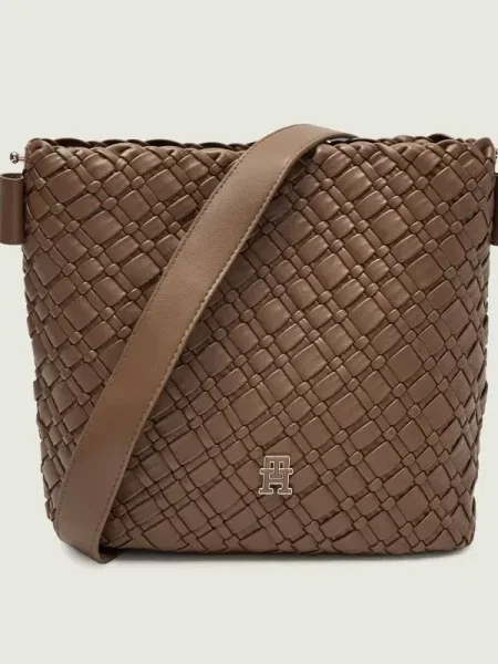 Geantă de mână Tommy Hilfiger Th Braided Shoulder Bag Taupe Universal maro