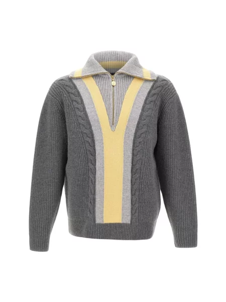 Drôle de Monsieur Trucker sweter wełniany szary