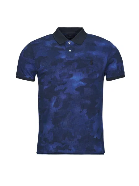 Maskáčový polokošeľa Polo Ralph Lauren modrá
