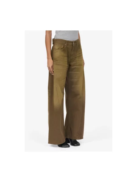 Szerokie jeansy Mm6 Maison Margiela brązowe