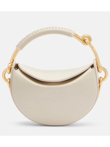 Usnjena usnjena torbica Burberry bela