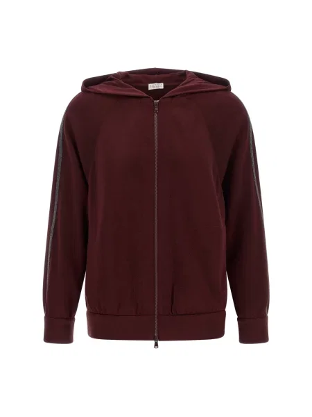 Bluza z kapturem Brunello Cucinelli czerwona