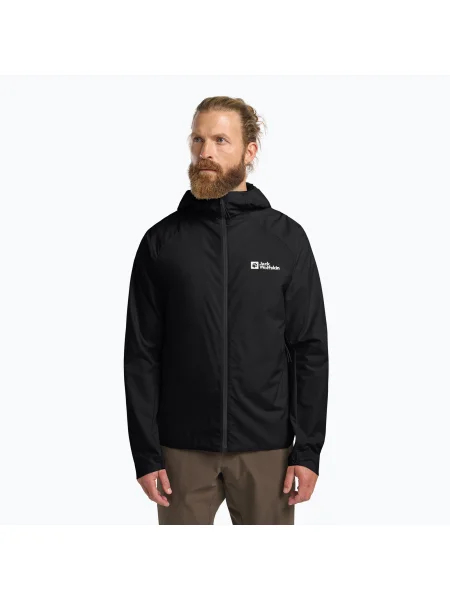 Jachetă de vânt Jack Wolfskin Prelight Octa pentru bărbați neagră