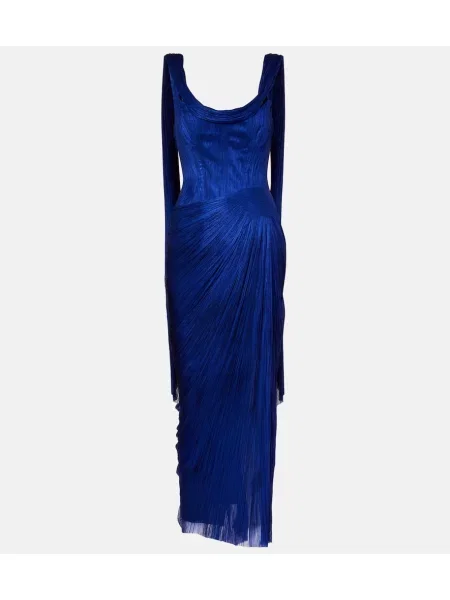 Jedwabna sukienka Maria Lucia Hohan niebieska