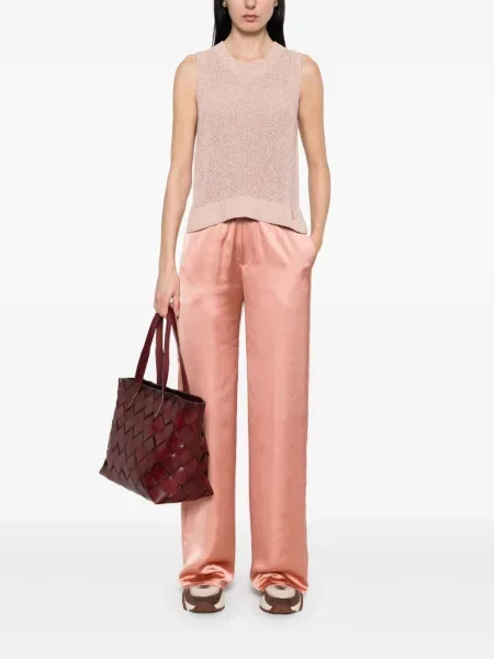 Pantaloni Herno din satin roz