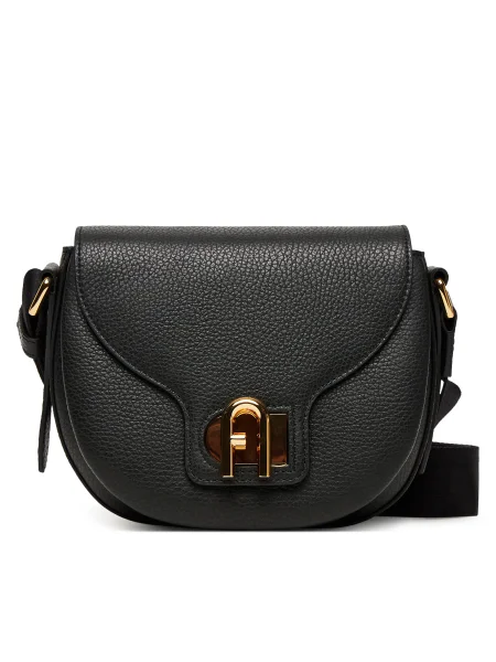 Кожена чанта Furla черно