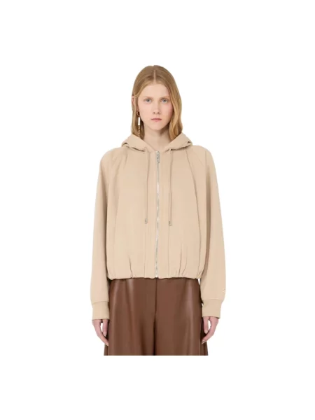 Bluza z kapturem Sportmax z kapturem beżowa