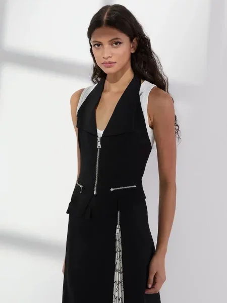 Karl Lagerfeld t-shirt bez rękawów odkryte plecy czarny