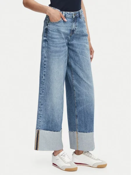 Guess Jeans Blugi Wide Leg albastru