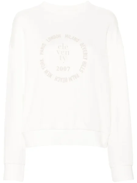 Bluza Eleventy z nadrukiem biała