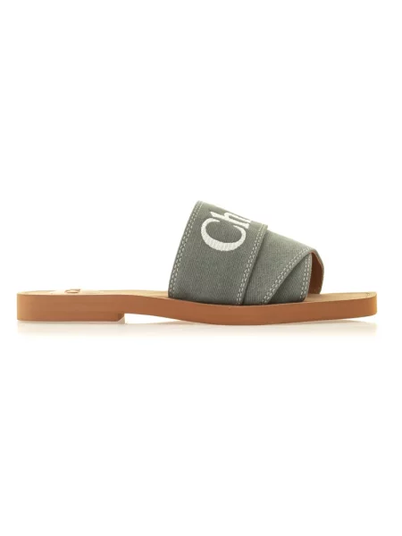 Klapki Chloe eleganckie zielone