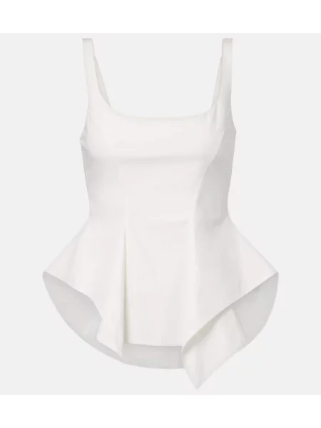 Top Khaite din poplin alb