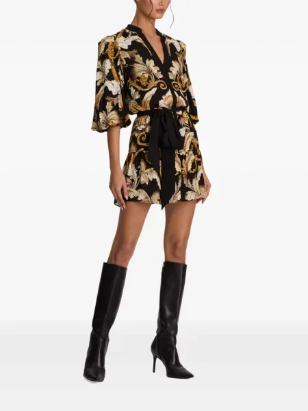 Rochie tip cămașă Alice + Olivia negru