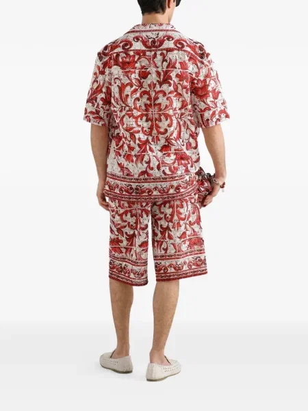 Raštuotos nėriniuotos bermuda šortai Dolce & Gabbana balta