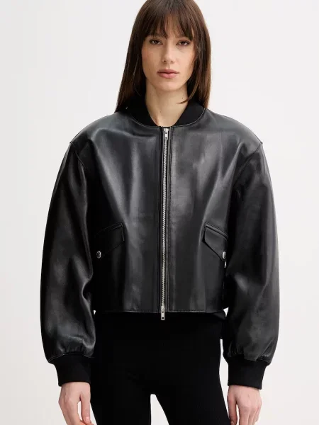 Stand Studio krótka kurtka skórzana
