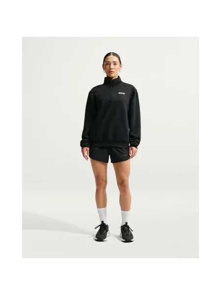 Bluza z krótkim rękawem Nike Studio Fleece Sport Dri-FIT Half Zip XXS czarny