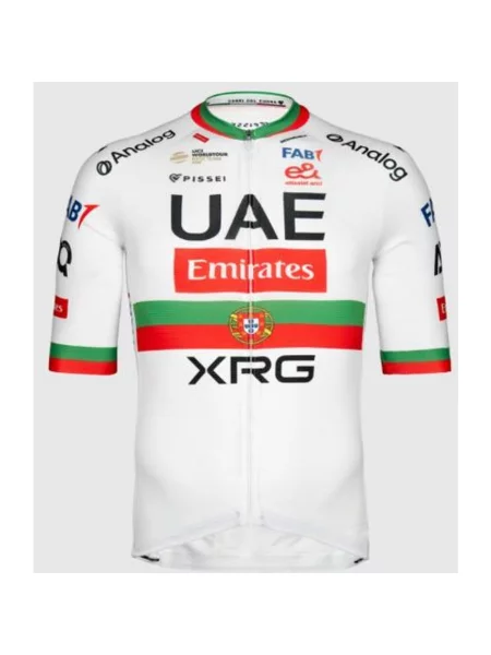 Koszulka rowerowa UAE Team Emirates XRG Replica Portugal National Champion krótki rękaw zielona S biała