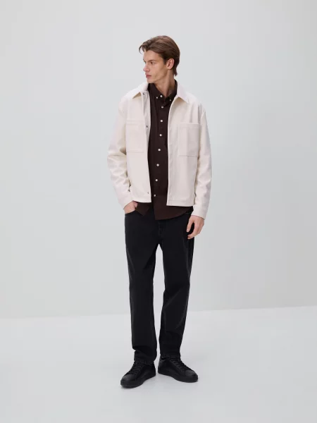 Reserved Сорочка slim fit із високим вмістом темно коричневий