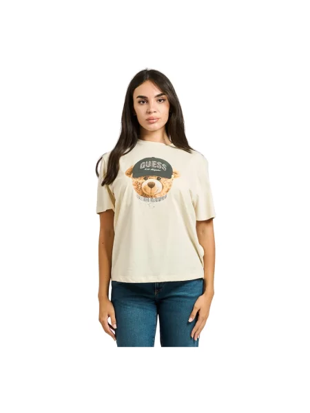 Koszulka GUESS Teddy Bear Hat Ss T-Shirt Beige L beżowa