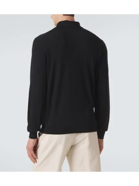 Tricou polo Tom Ford de lână negru