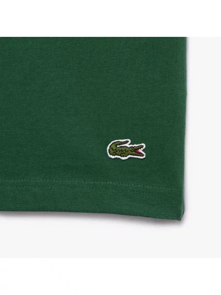 Lacoste Koszulka O Regularnym Kroju Z Dekoltem W Serek zielony