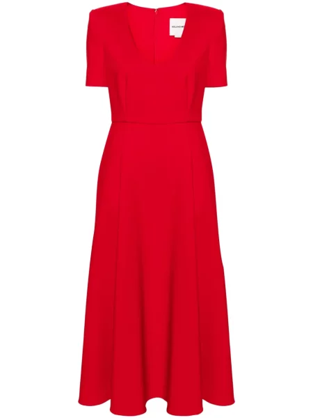 Rochie midi Roland Mouret din crep până la genunchi de costum roșu