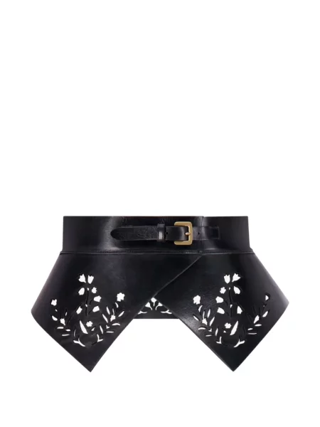 Curea Lela Rose din piele cu model floral negru