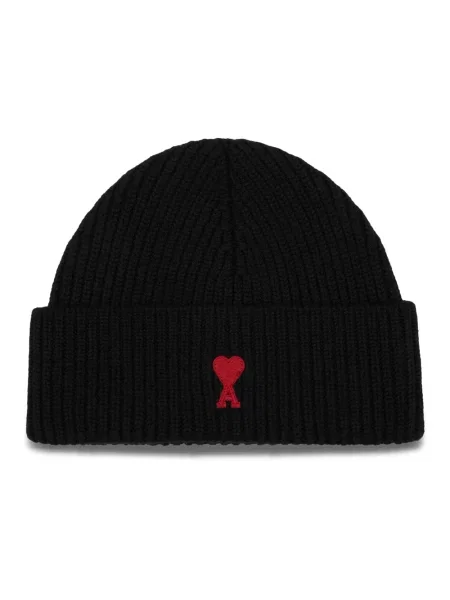 Czapka Ami Paris wełniana z logo czarna