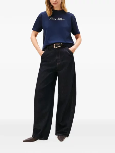 Póló Tommy Hilfiger autogrammal kék