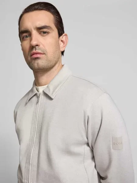 Bluza dresowa z mieszanki bawełny o kroju regular fit model PE_TWIST' Hugo szara