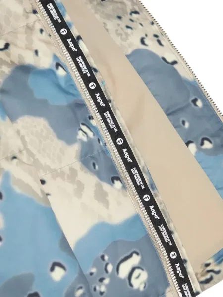 Geacă cu puf Aape By A Bathing Ape cu glugă albastru