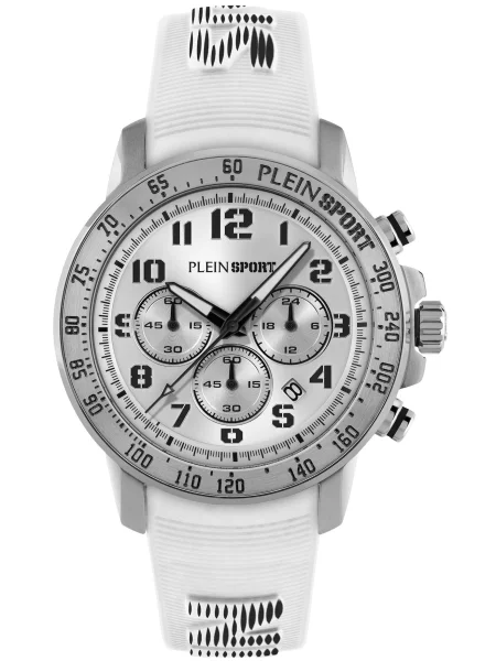 Plein Sport Ceas sport Chronorace negru / argintiu alb