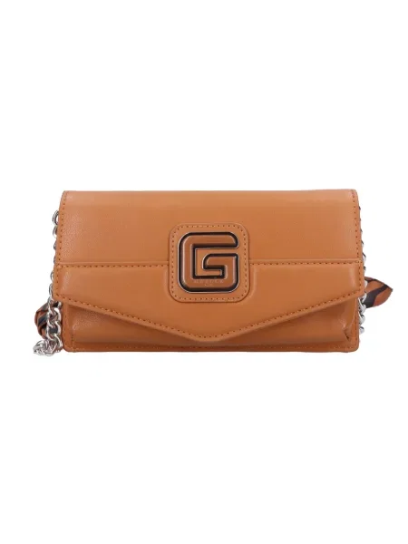 Torebka crossbody Gaëlle Paris skórzana brązowa