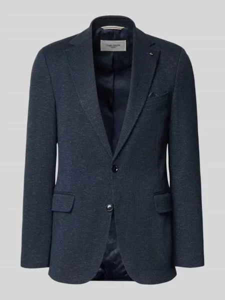 Marynarka o kroju slim fit z mieszanki bawełny model Faith' Carl Gross granatowa
