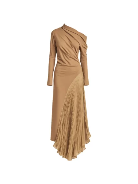 Rochie maxi Irina Schrotter drapată maro