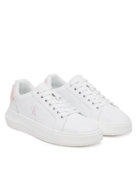 Calvin Klein Jeans Sneakersy Chunky Cupsole Ru Patch Lth Wn bílá