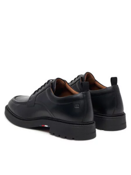 Tommy Hilfiger Nizki čevlji Corporate Casual Lth Deck Shoe črna