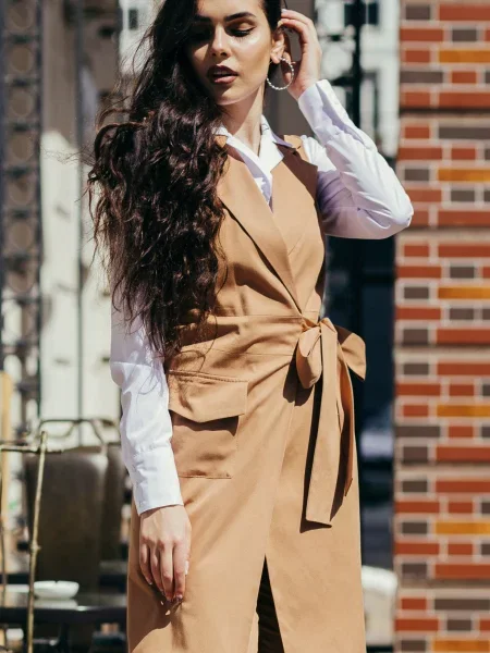 Жилет класичний LadyLike бавовна/поліестер бежевий