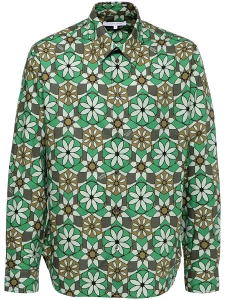 Květinová košile Maison Kitsuné s potiskem zelená