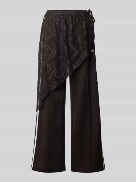Spodnie dresowe o luźnym kroju z mieszanka bawełny model LACE FIREBIRD' Adidas Originals brązowe