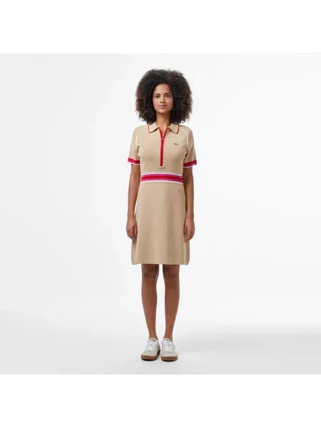 Классическое платье Lacoste бежевое