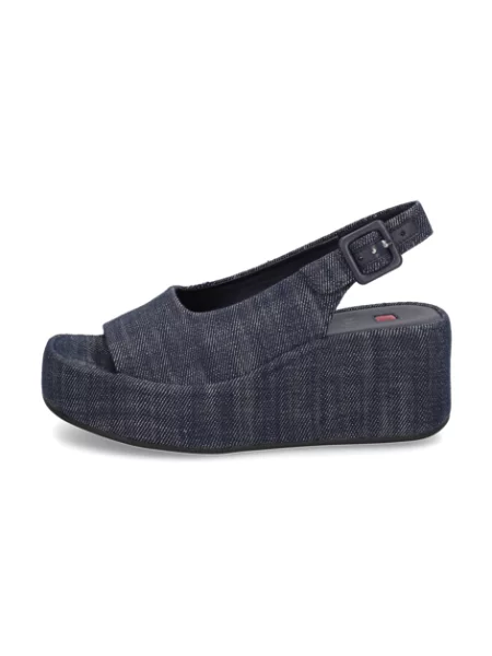 Högl textil sandály na klínku modré