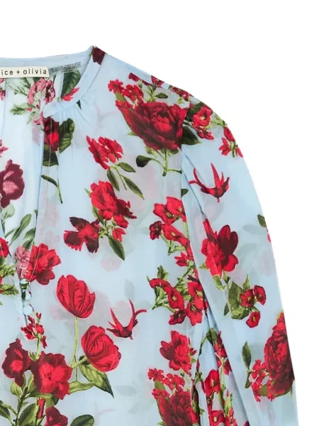 Virágos hálós blúz Alice + Olivia kék
