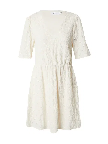 VILA Obleka MELANIE kremna