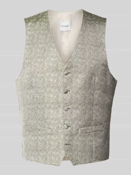 Kamizelka z dekoltem w serek i z lamówką Roy Robson zielona