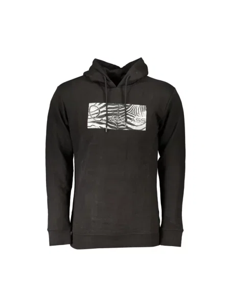 Bluza z kapturem Cavalli Class z kapturem w zebrę czarna